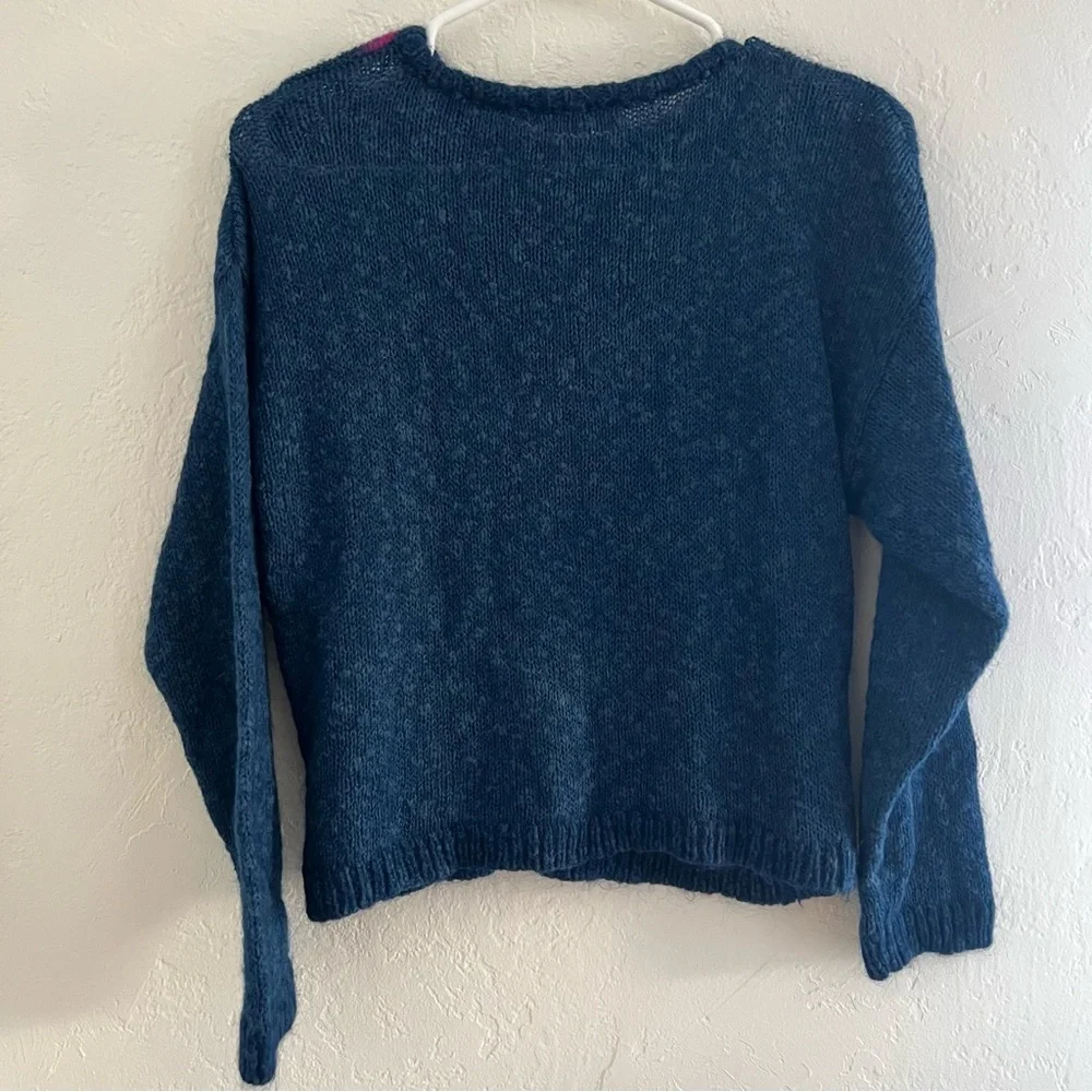 Vintage Silk Cotton Blend Fun Sweater Made in Italy